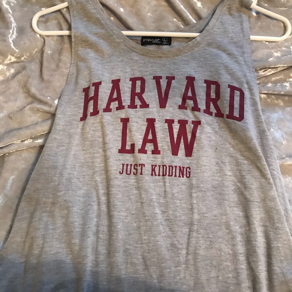 Harvard Law just kidding tank top